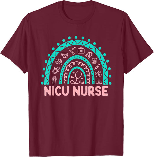 NICU Nurse RN Neonatal Intensive Care Nursing T-Shirt - T-Shirt | Maroon