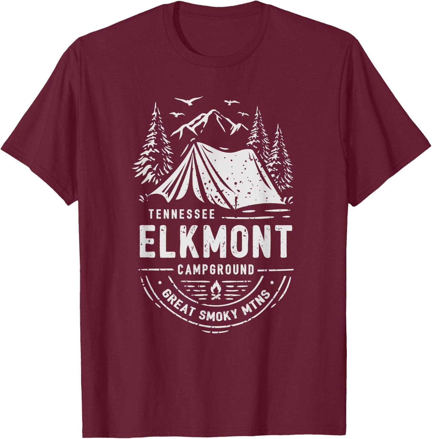 Elkmont Campground Great Smoky Mountains Tennessee T-Shirt - T-Shirt | Maroon