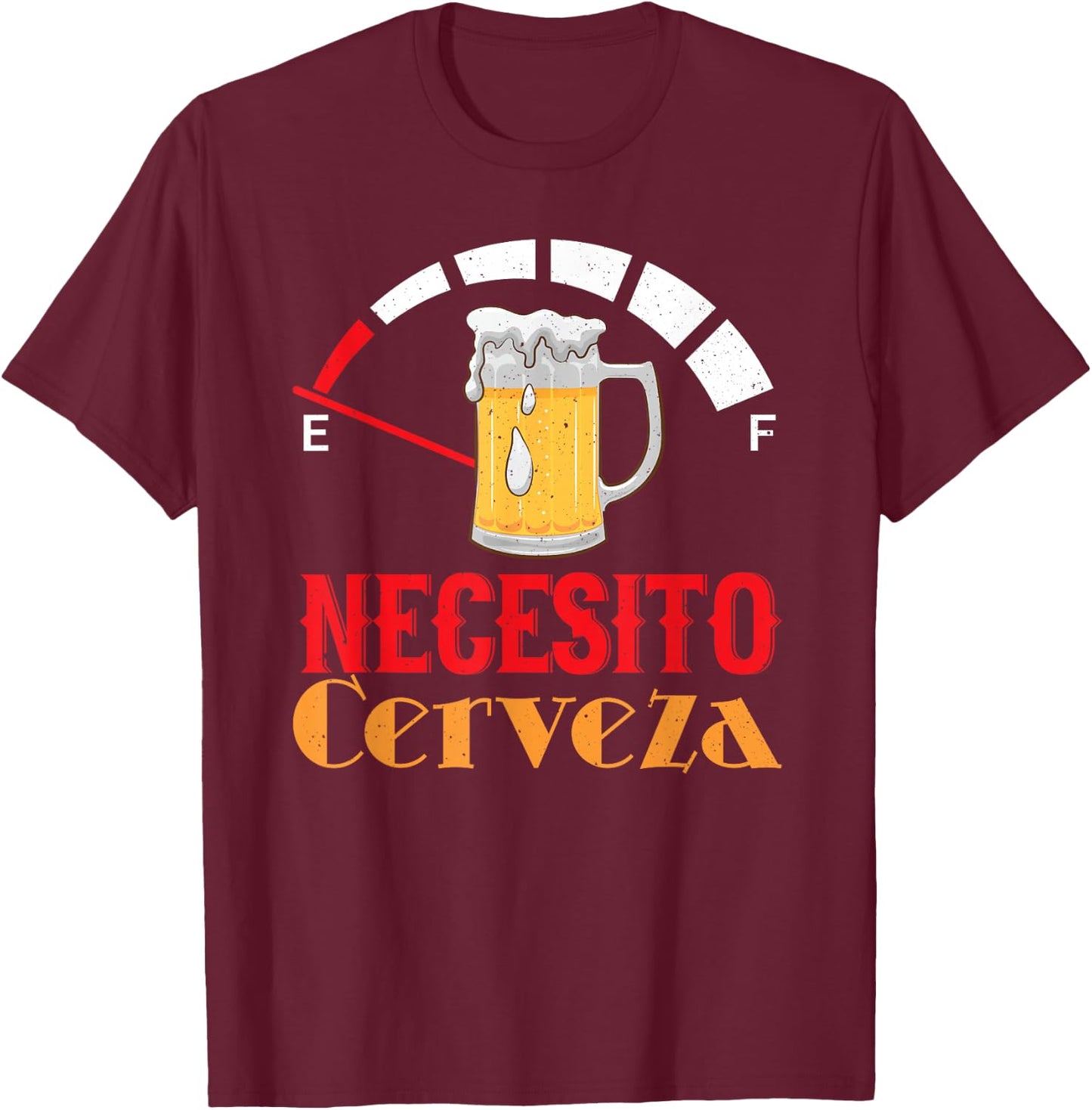 Necesito Cerveza Mexican Beer Funny T-Shirt - T-Shirt | Maroon