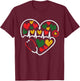 Stethoscope Heart Juneteenth Melanin Nurse African American T-Shirt - T-Shirt | Maroon