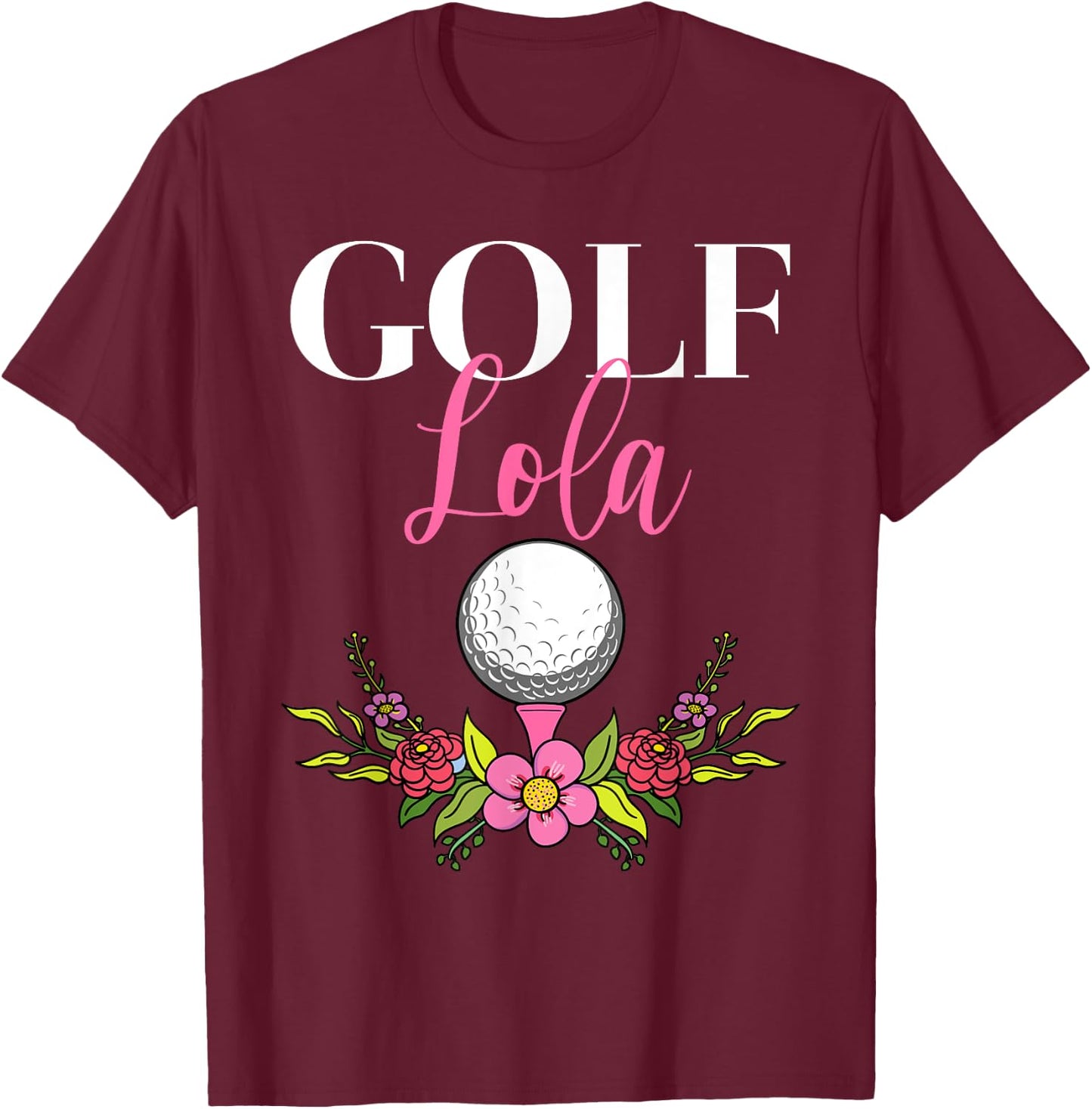 Golf Lola Filipino Golfer Grandma T-Shirt - T-Shirt | Maroon