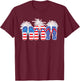 4th of July Flip Flops Red White Blue American Flag Gift Kids Men T-Shirt - T-Shirt | Maroon