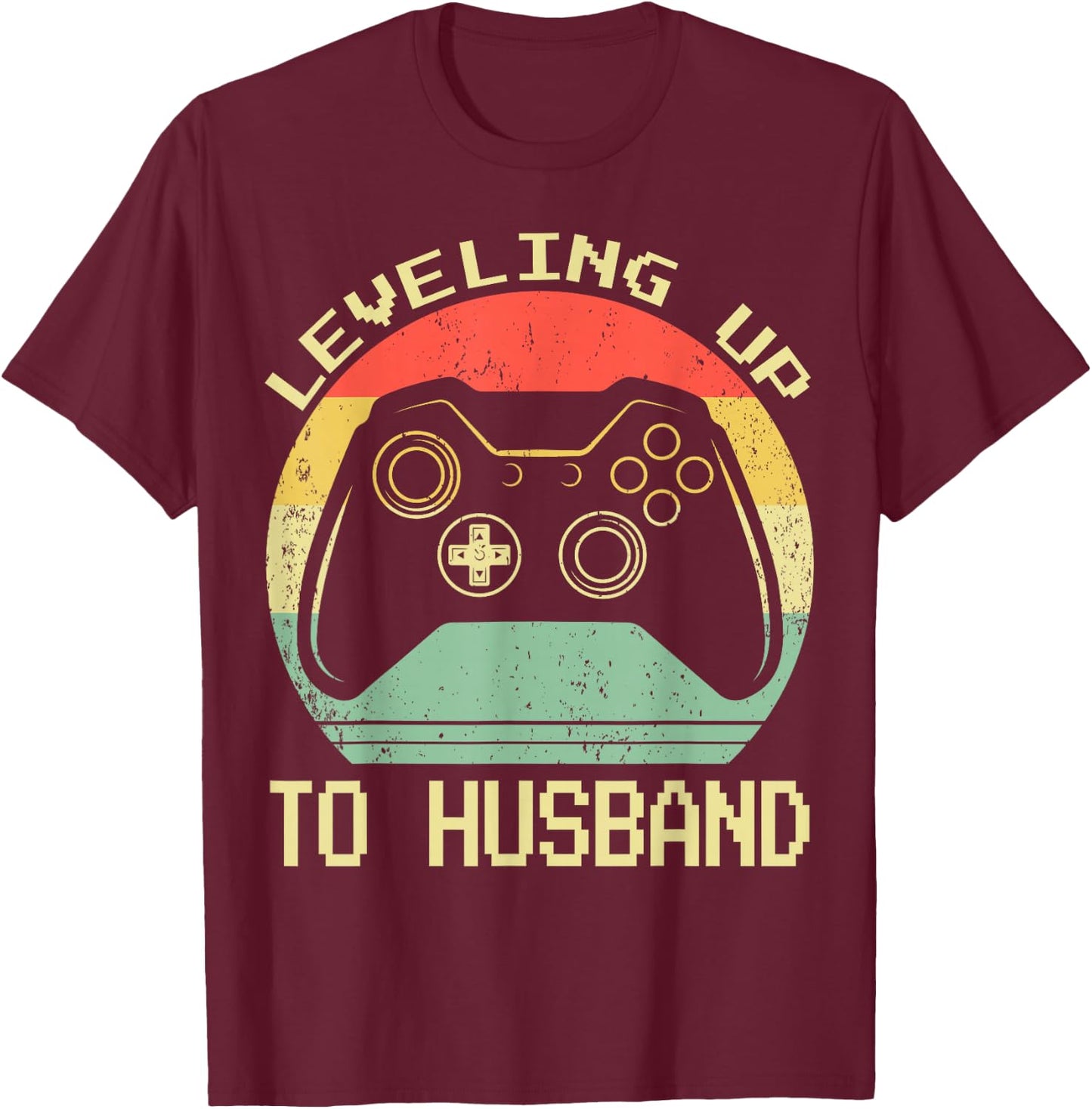 Leveling Up To Husband Gaming Couples Matching Engagement T-Shirt - T-Shirt | Maroon