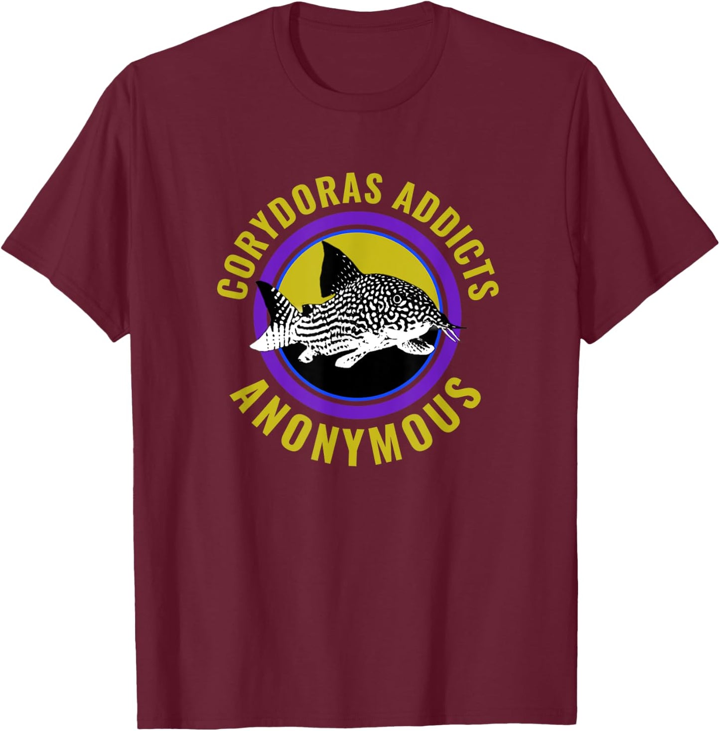 Corydoras Addicts Anonymous Aquarium Fish Catfish Lovers T-Shirt - T-Shirt | Maroon