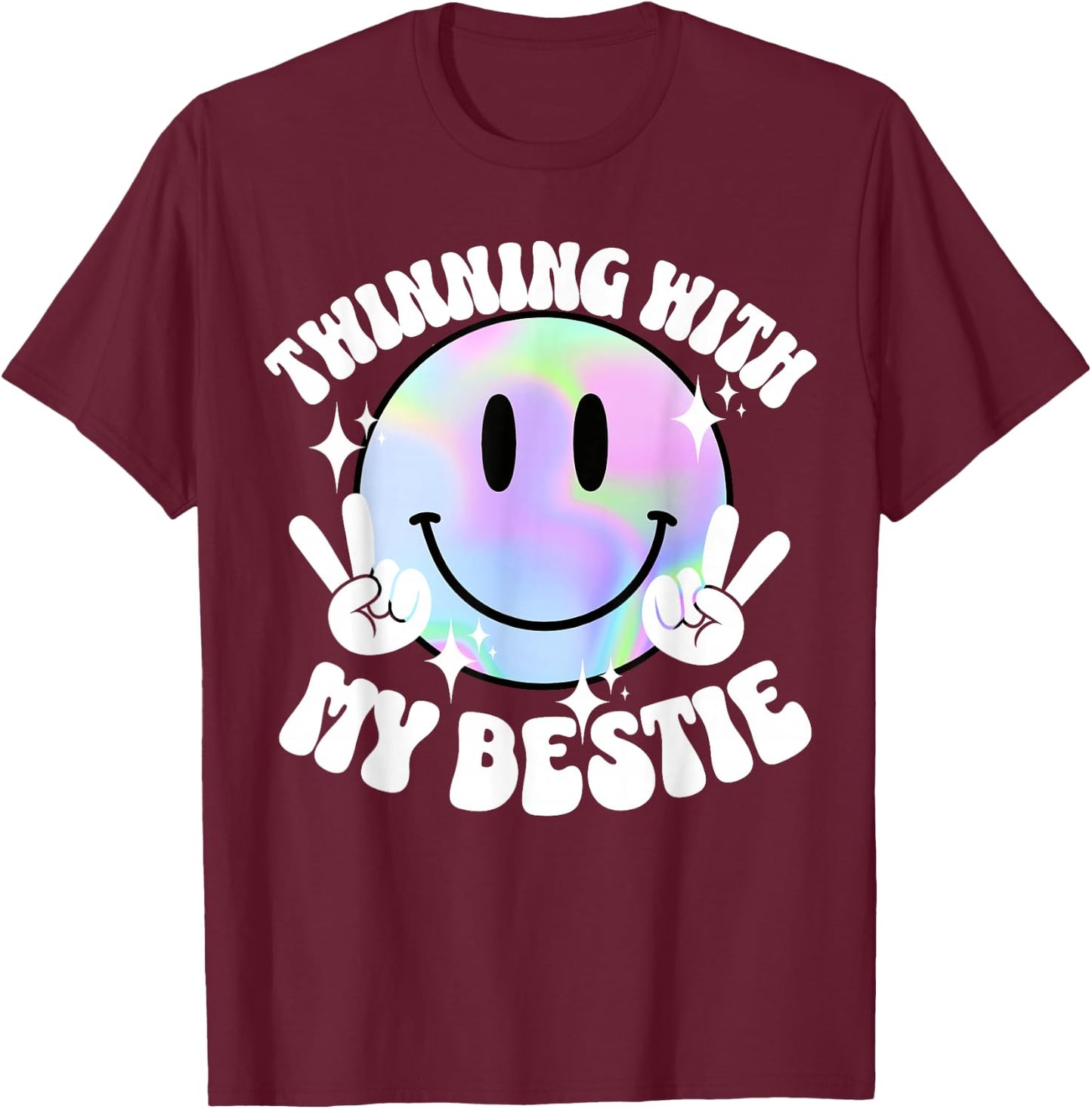 Twinning with My Bestie Spirit Week Twin Day Best Friend T-Shirt - T-Shirt | Maroon