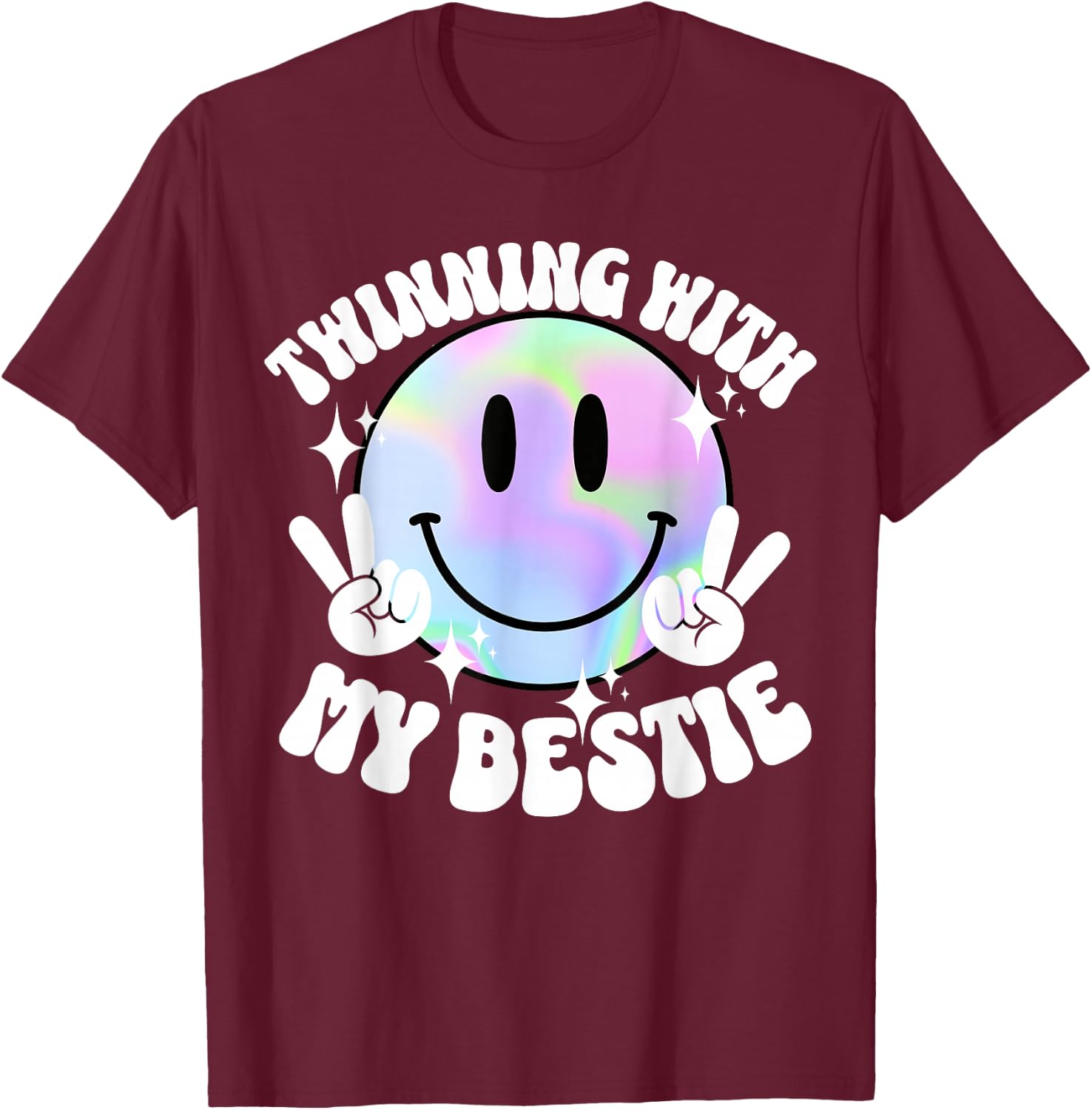 Twinning with My Bestie Spirit Week Twin Day Best Friend T-Shirt - T-Shirt | Maroon