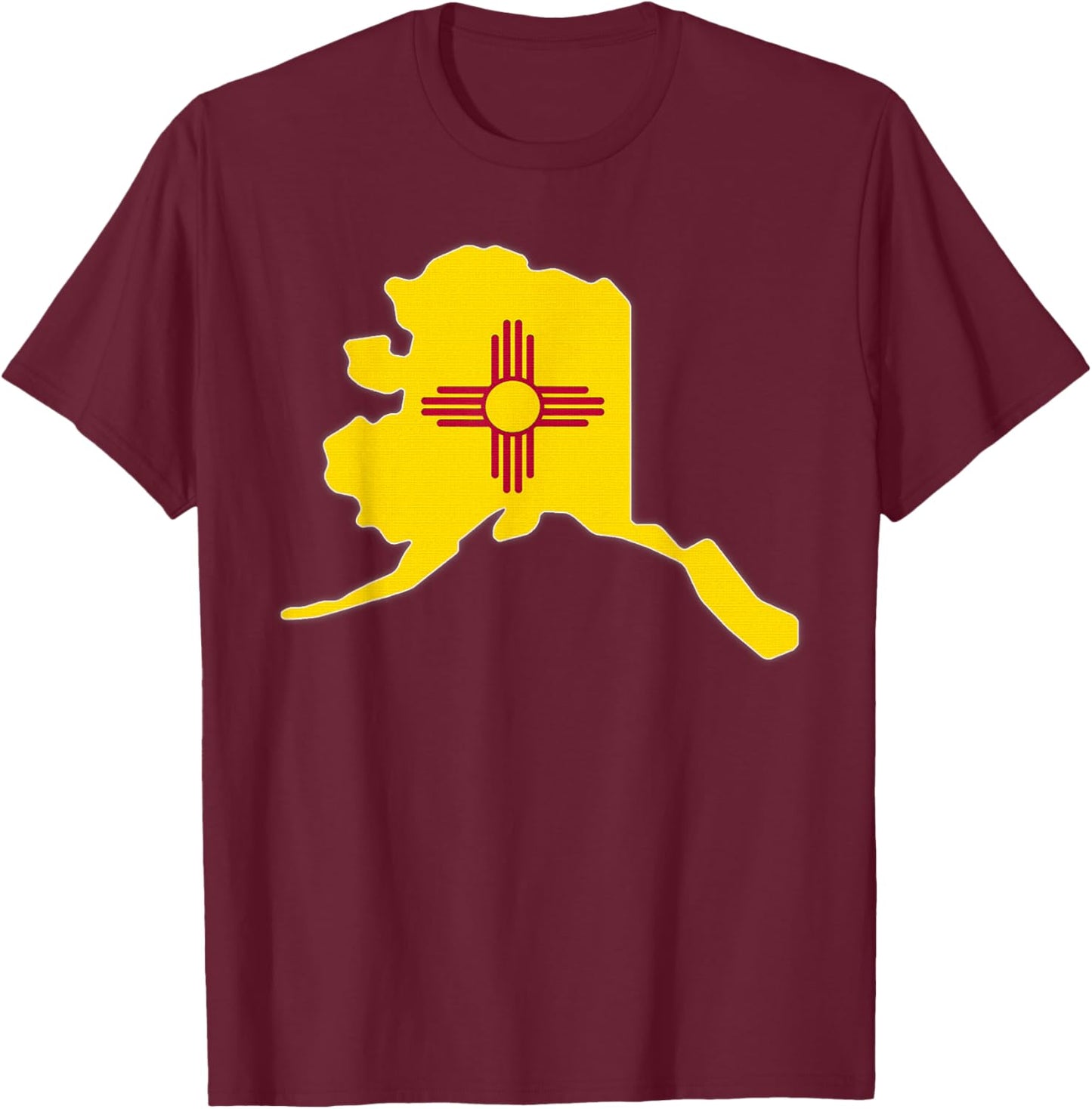 ALASKA STATE MAP NEW MEXICO NM Flag Roots Men Women Gift T-Shirt - T-Shirt | Maroon