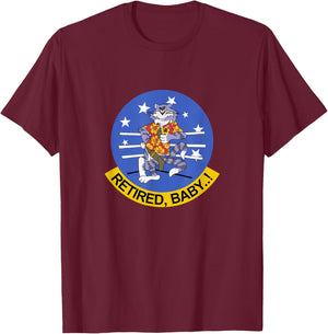 Retired Baby Tomcat F-14 Tomcat Veteran Veterans Day Xmas T-Shirt - T-Shirt | Maroon