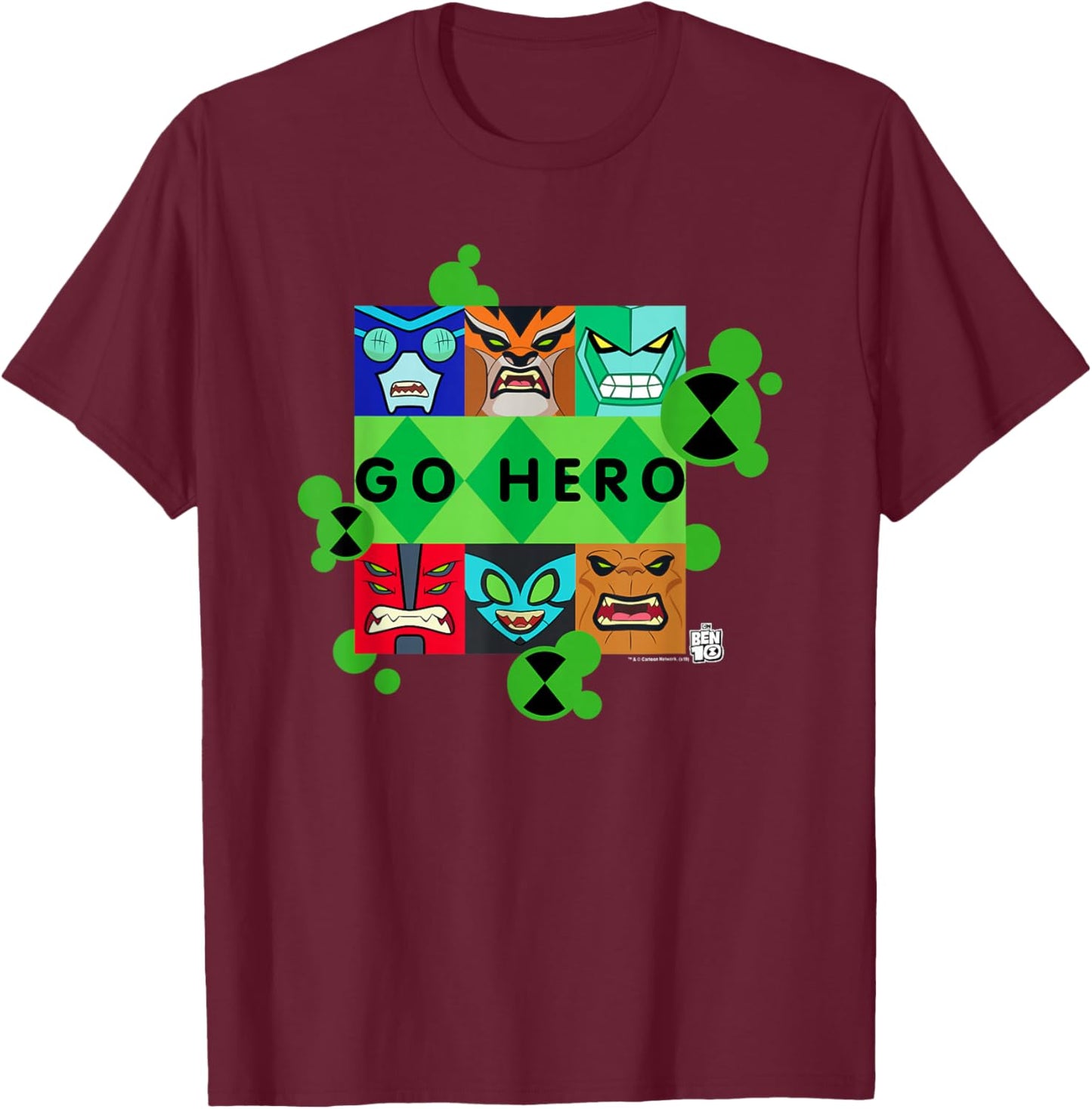 Ben 10 Go Hero T-Shirt - T-Shirt | Maroon