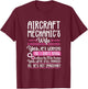 Funny Airplane Aircraft Mechanic Wife Women Aviation Repair T-Shirt - T-Shirt | Maroon