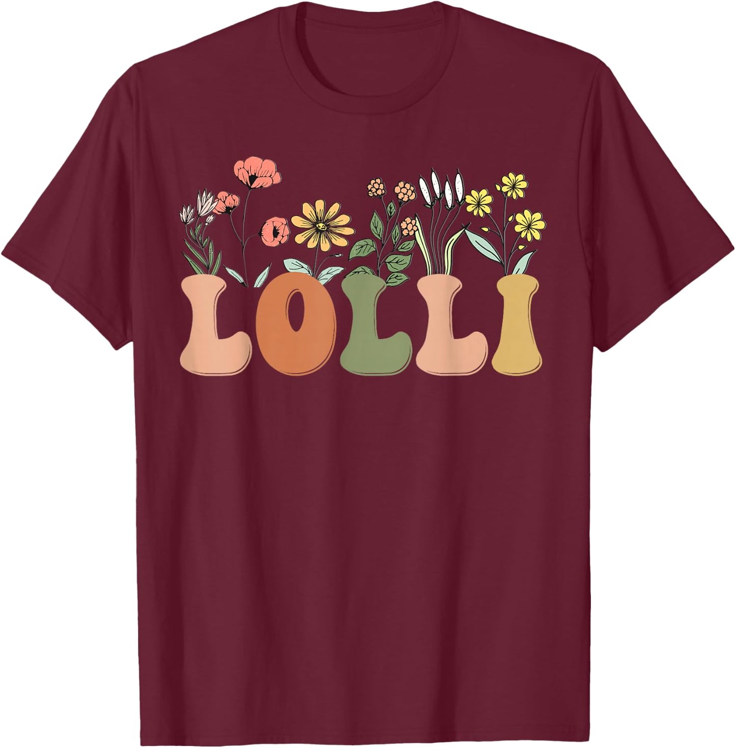Wildflowers Lolli Floral Mother's Day Lolli T-Shirt - T-Shirt | Maroon