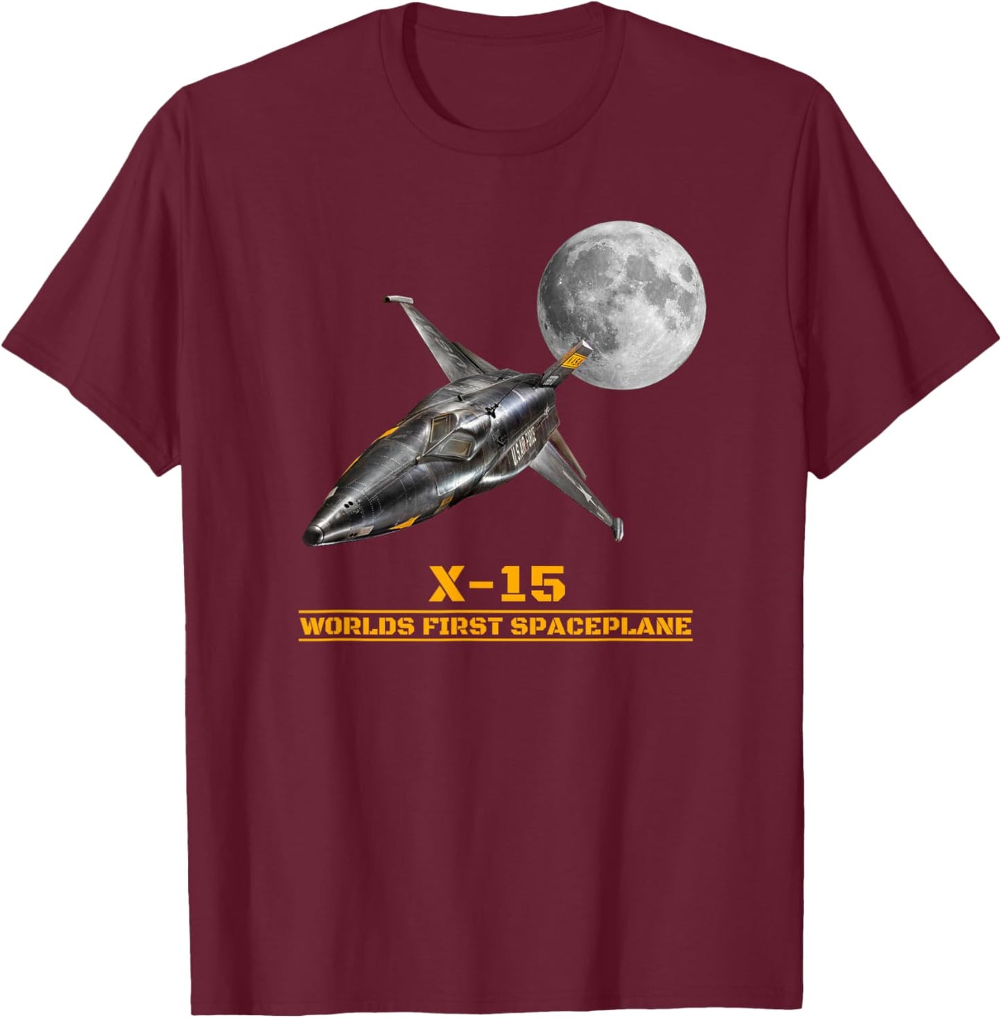 North American X-15 Worlds First Spaceplane T-Shirt - T-Shirt | Maroon
