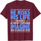 He Risks His Life Police Girlfriend Wife Cop T-Shirt - T-Shirt | Maroon