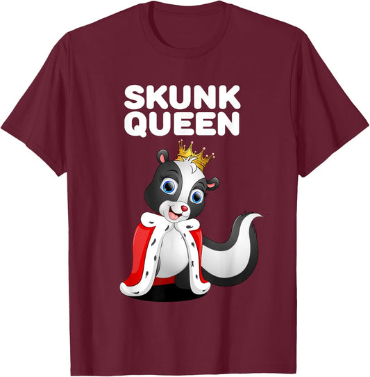 Skunk Queen | Girls Skunk | Skunk T-Shirt - T-Shirt | Maroon