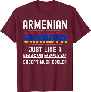 Armenian Grandpa fathers day from kids funny men birthday T-Shirt - T-Shirt | Maroon