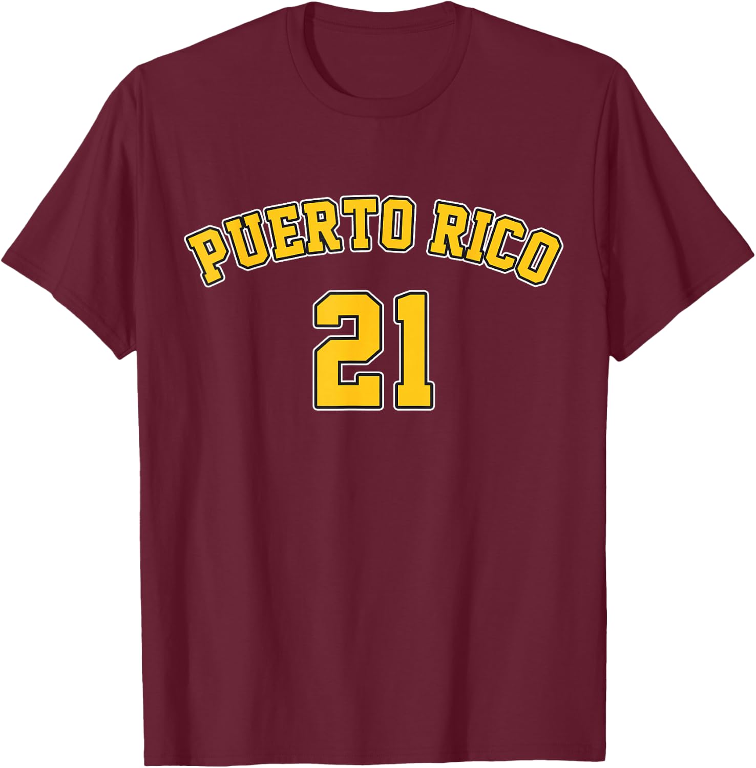 Puerto Rico Baseball 21 Santurce Boricua Baseball Fans T-Shirt - T-Shirt | Maroon