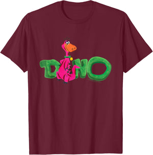The Flintstones Dino with Stylized Name T-Shirt - T-Shirt | Maroon