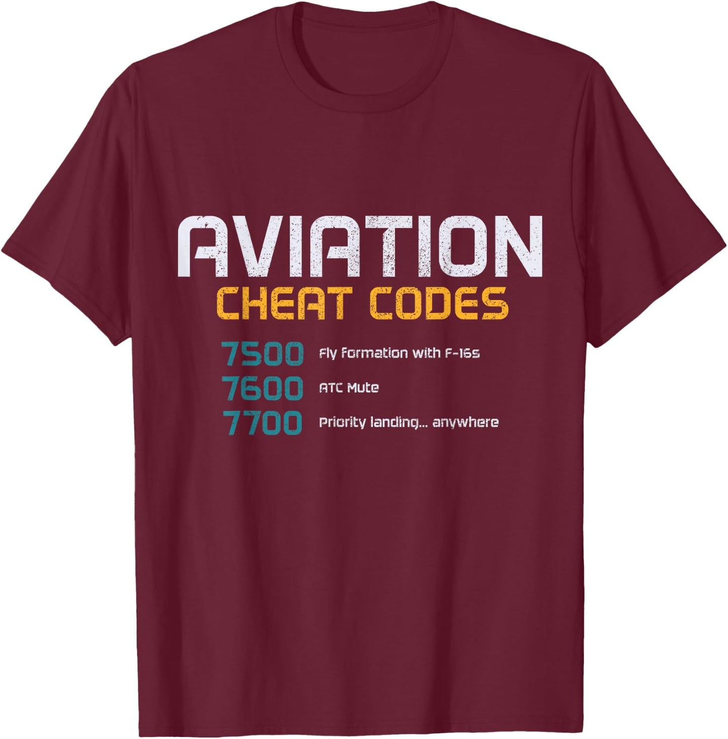 Pilot Aviation Codes Aeroplane Funny Pilot T-Shirt - T-Shirt | Maroon