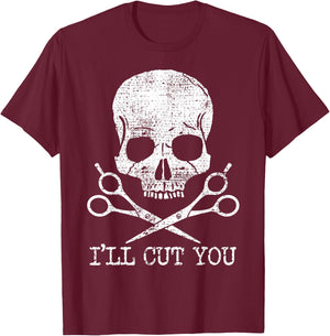 Vintage Barber Hairdresser Hairstylist Gift T-Shirt - T-Shirt | Maroon