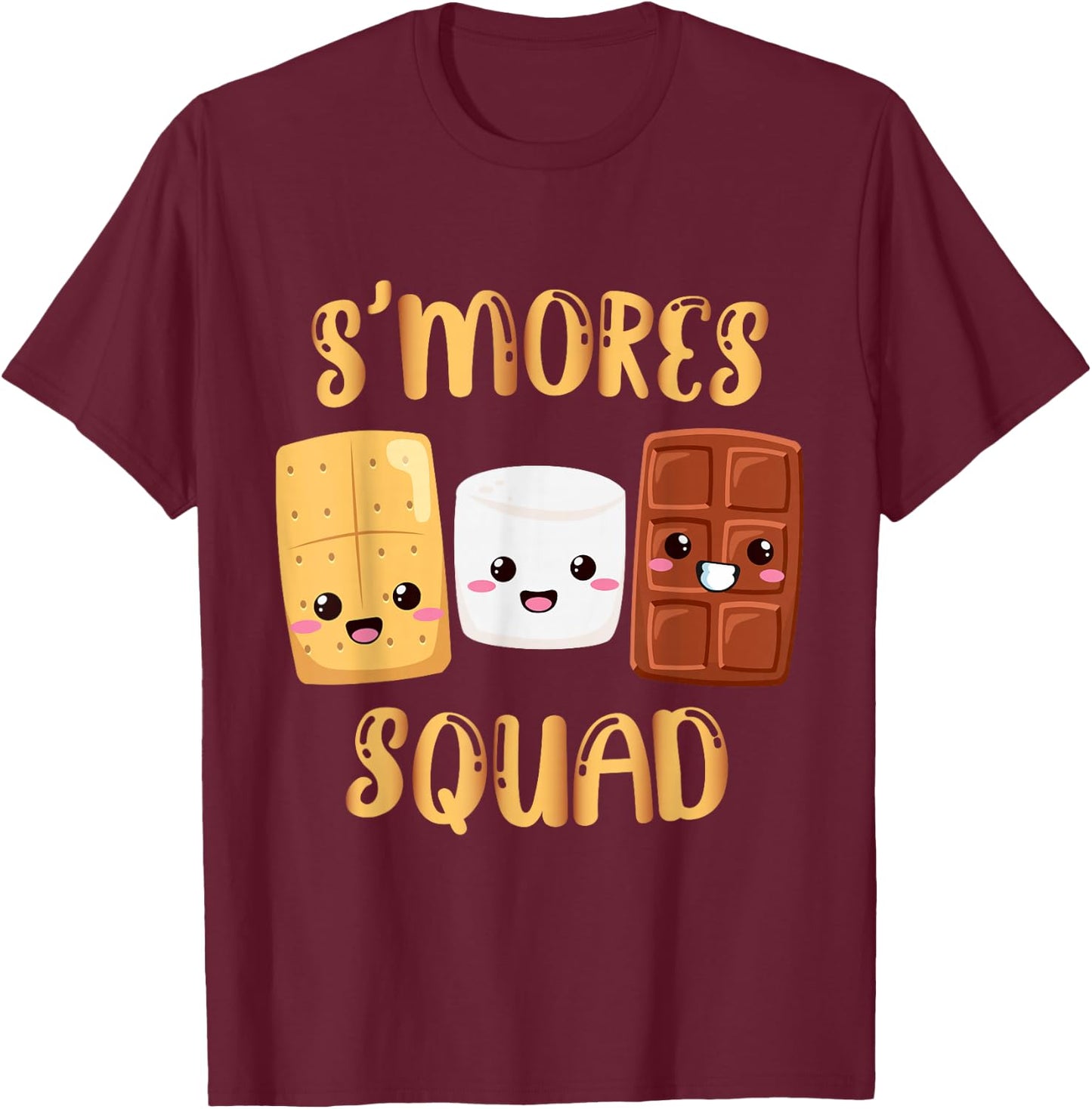 S'mores Marshmallows Funny Smores Squad Camping Campfire T-Shirt - T-Shirt | Maroon