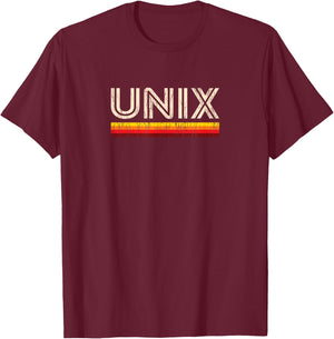 Retro UNIX for sysadmins and geeks T-Shirt - T-Shirt | Maroon