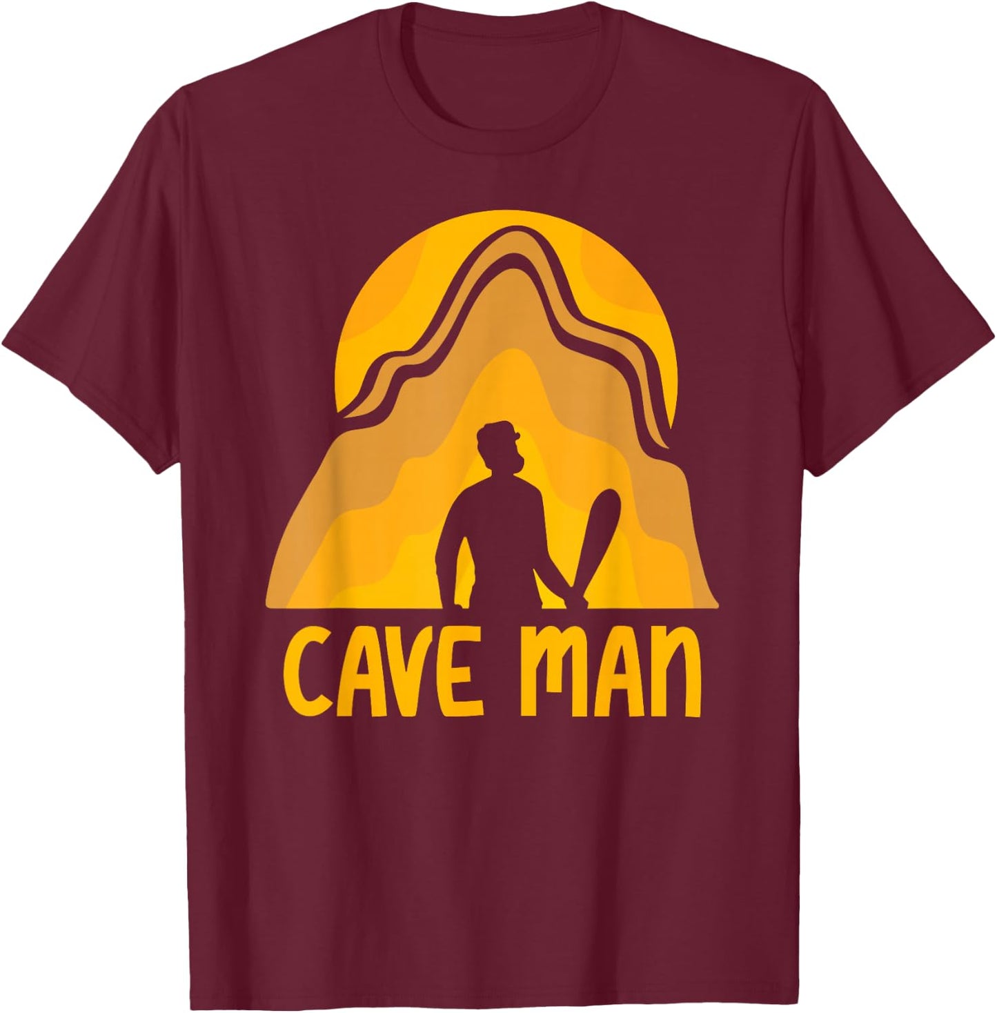 Caveman Cave Man Caving T-Shirt - T-Shirt | Maroon