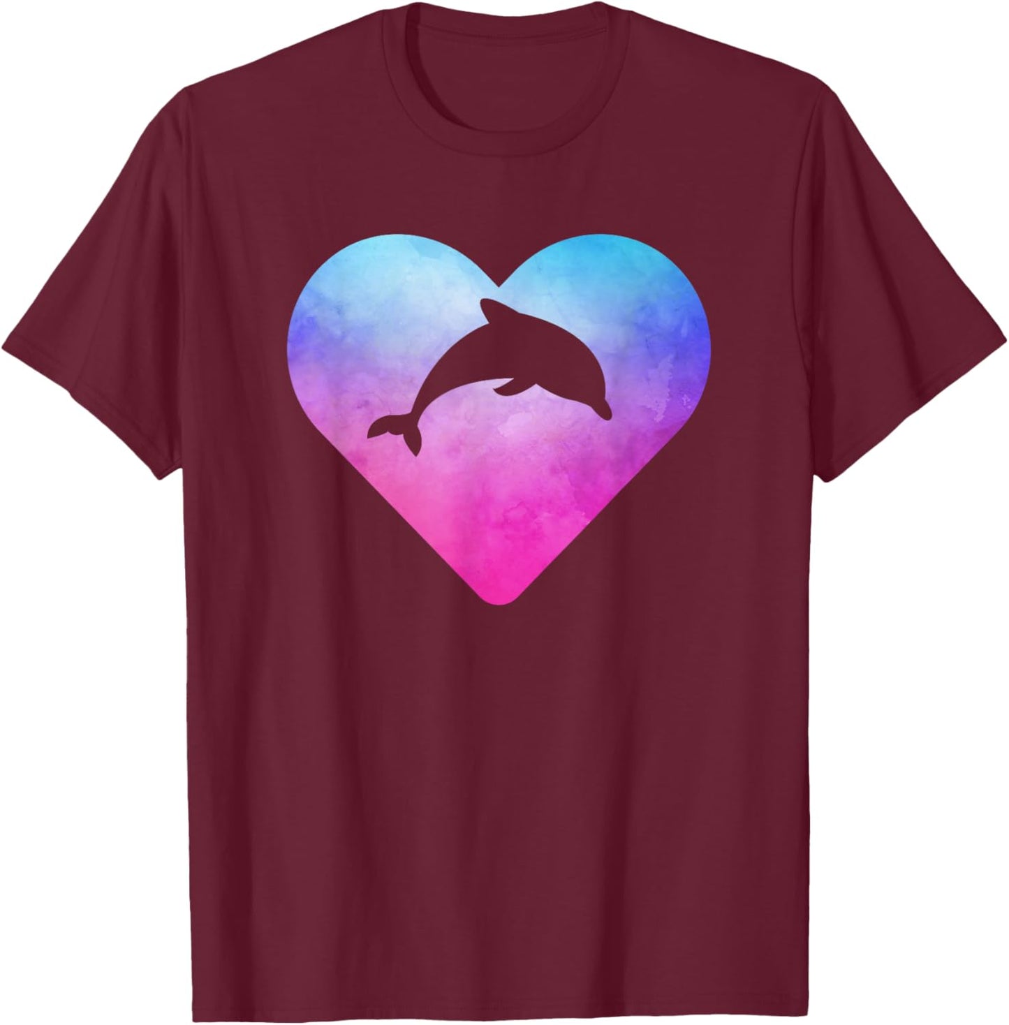 Women or Girls Dolphin T-Shirt - T-Shirt | Maroon