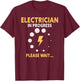 Electrician Electrical Worker Journeyman Wireman Scull T-Shirt - T-Shirt | Maroon