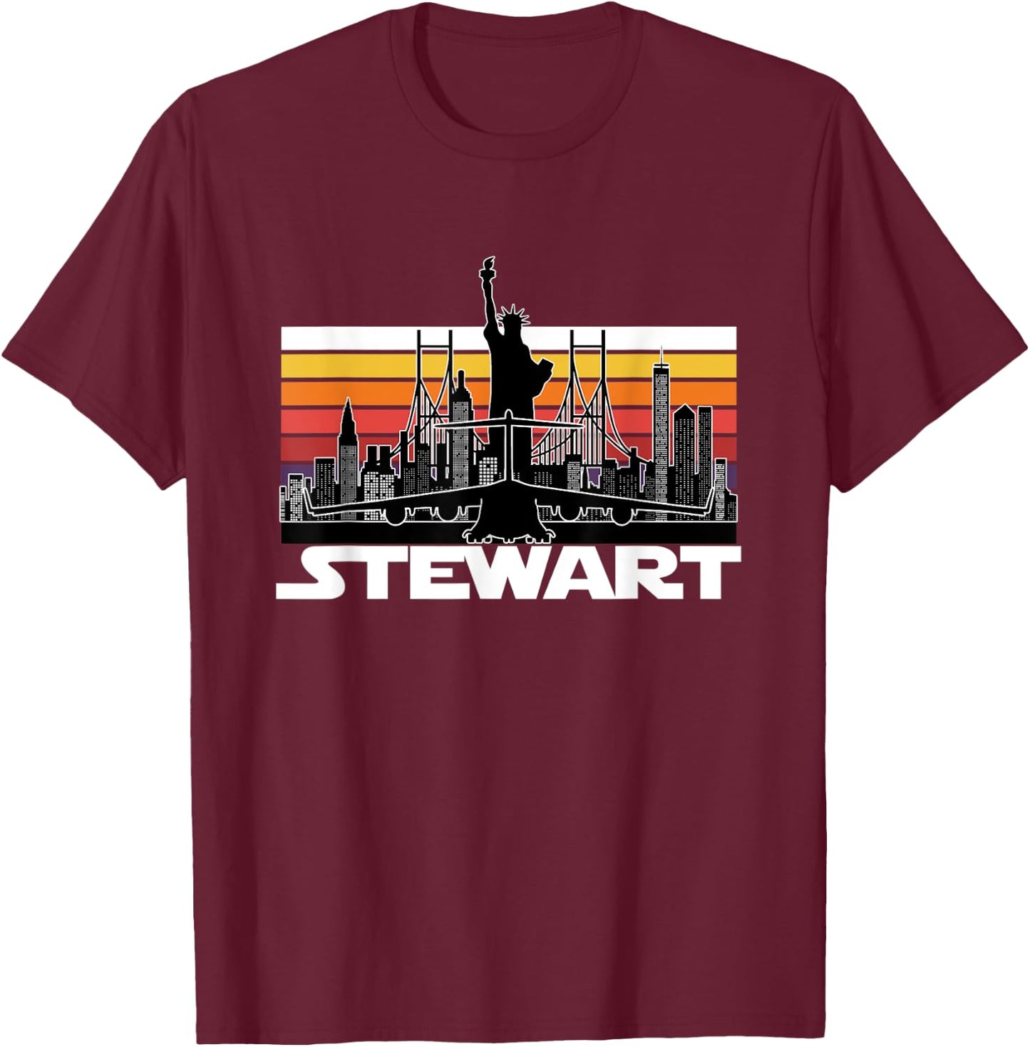 Stewart Straight Sunset Airlift C-17 T-Shirt - T-Shirt | Maroon