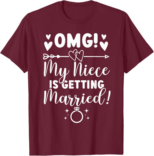 My Niece is Getting Married Bride's Aunt of The Bride Aunt T-Shirt - T-Shirt | Maroon