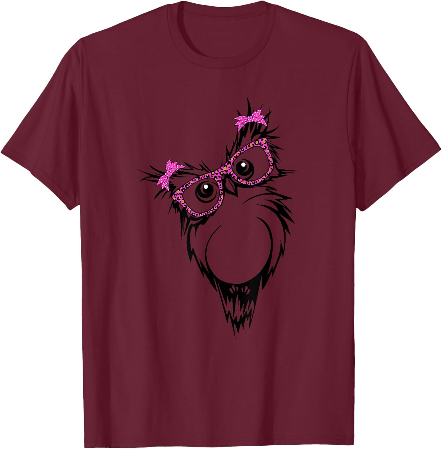 cute OwL with bandana glasses T-Shirt - T-Shirt | Maroon