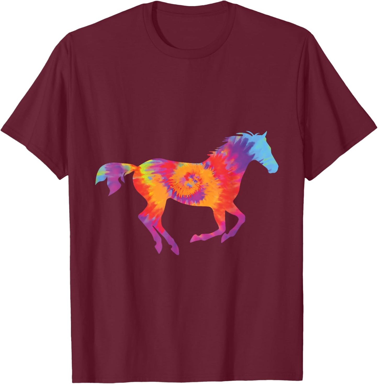 Horse lover Tie dye for girls women men who love horses T-Shirt - T-Shirt | Maroon