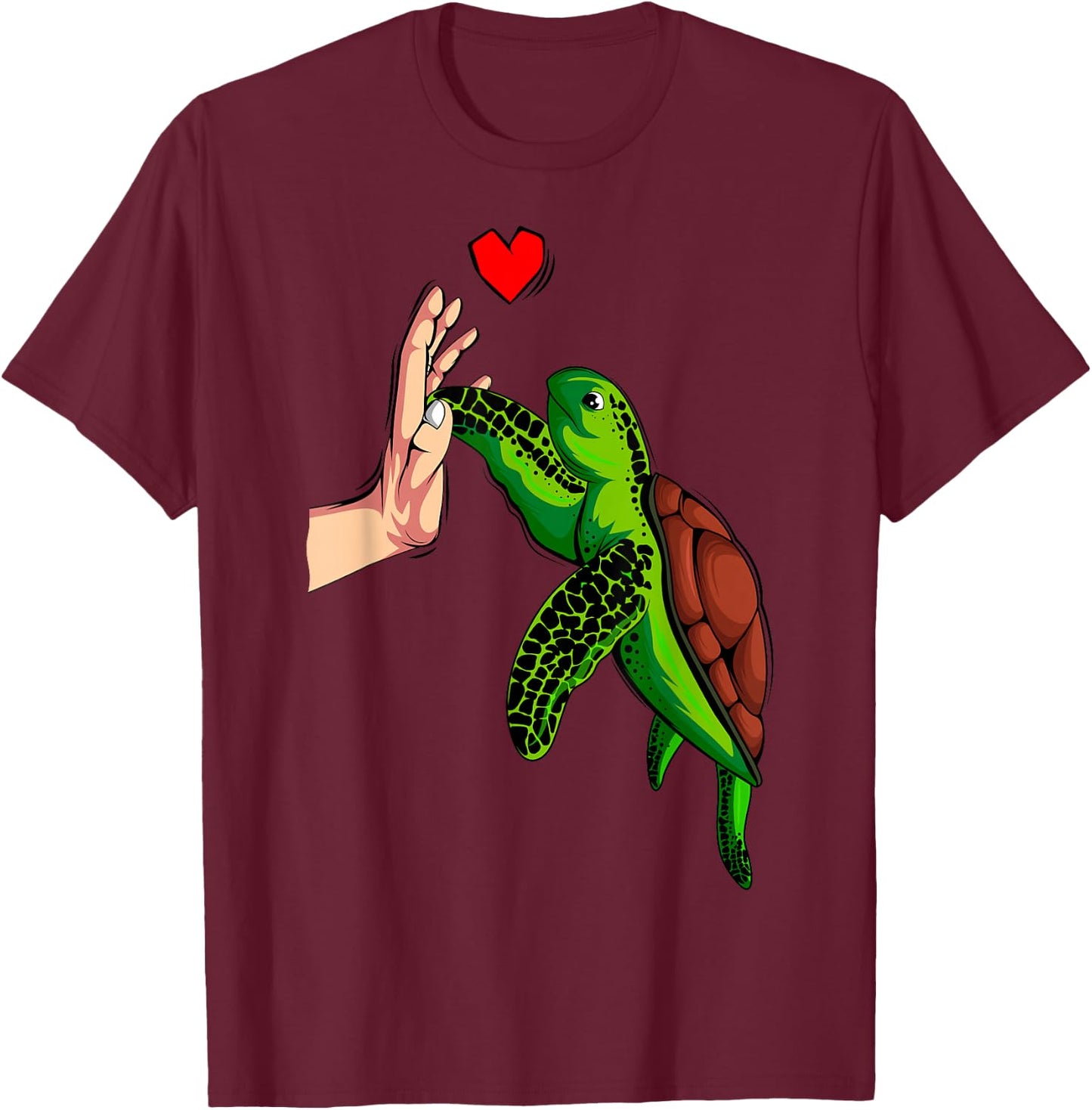 Turtles Love Children Girls Ladies Turtle T-Shirt - T-Shirt | Maroon