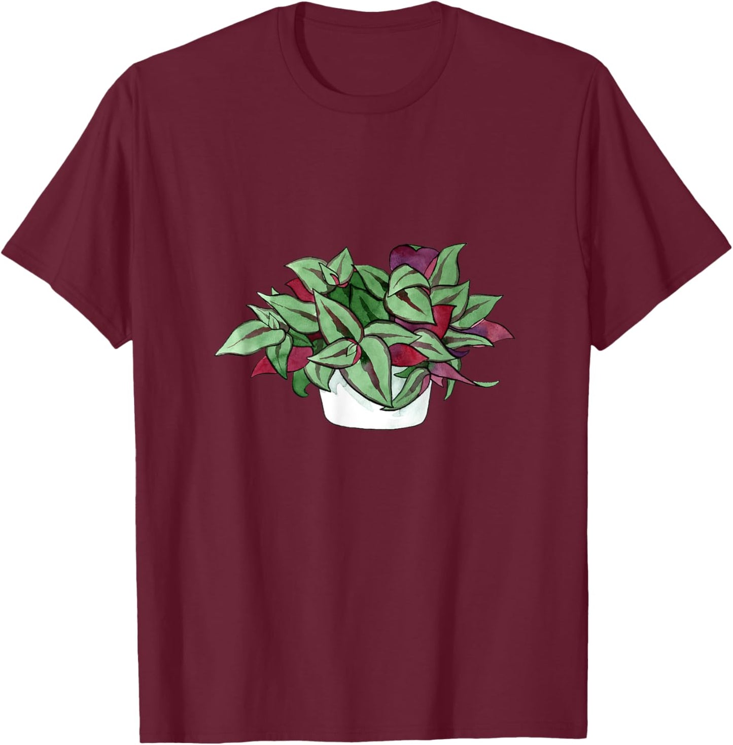 Wandering Jew Plant House Purple Heart Secretia Queen T-Shirt - T-Shirt | Maroon