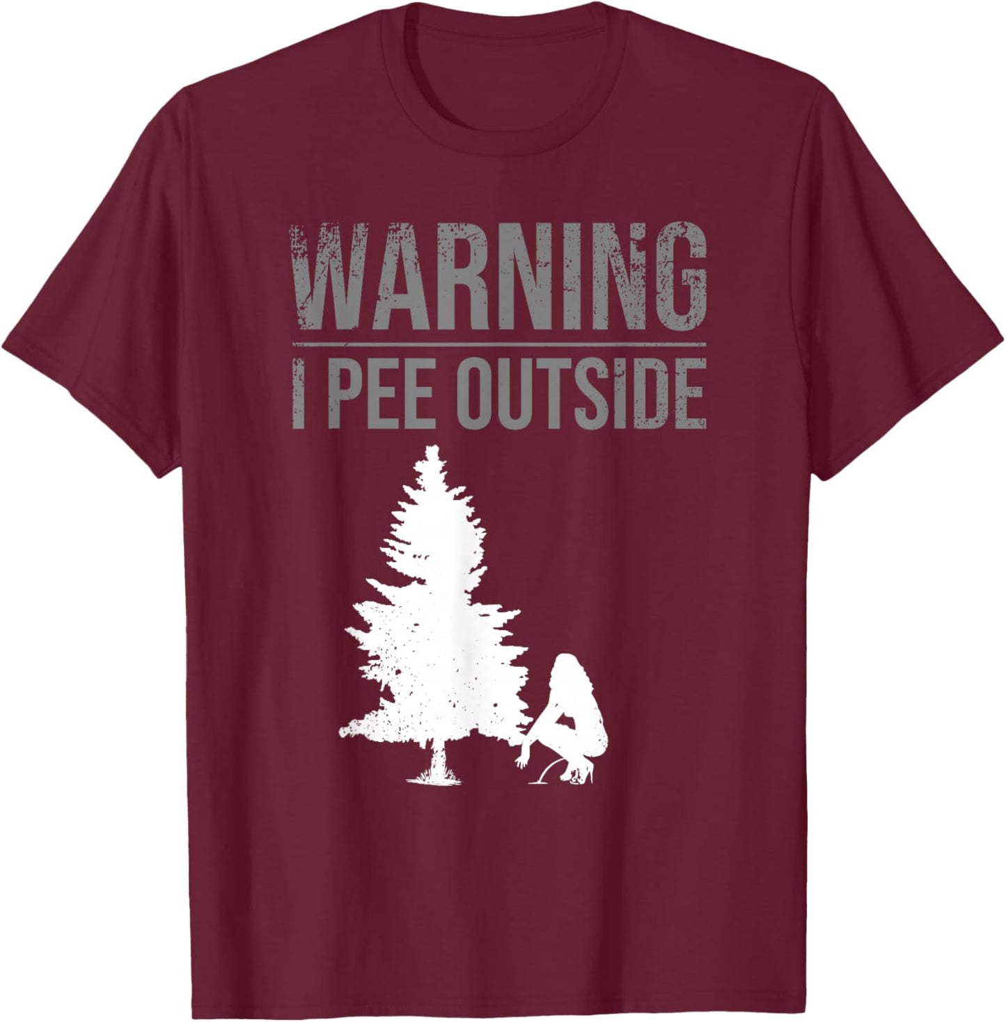 Funny I Pee Outside Gift Camping Girls Teens Kids Camper T-Shirt - T-Shirt | Maroon