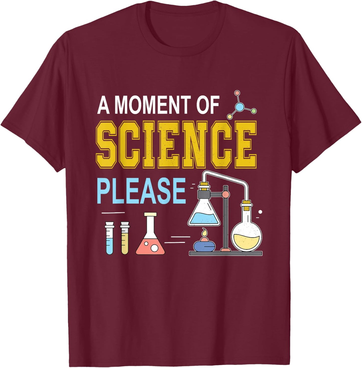 A Moment Of Science Please Scientist Science Teacher T-Shirt - T-Shirt | Maroon