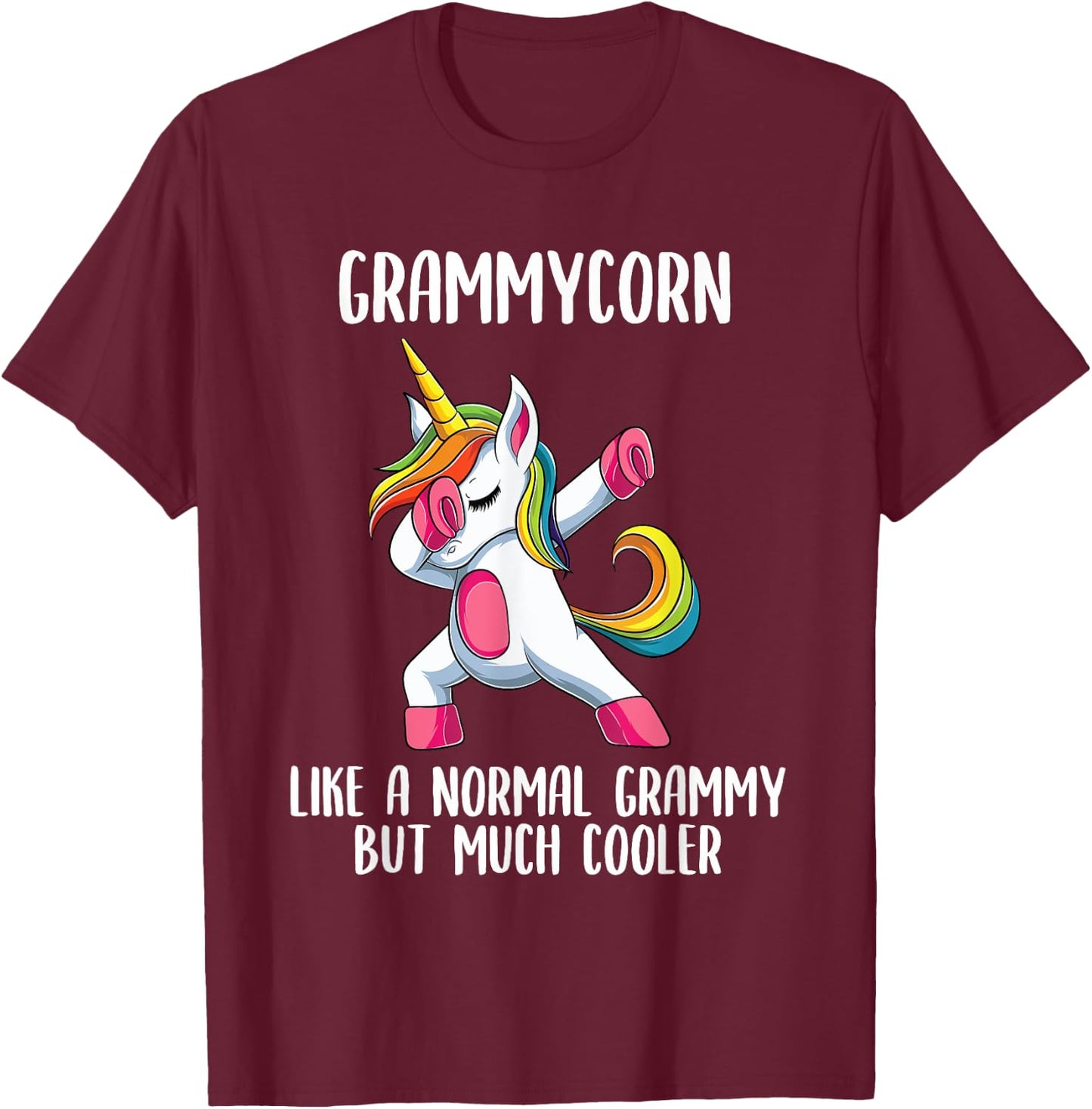 Unicorn Grammy Girl Party Apparel GrammyCorn Cute T-Shirt - T-Shirt | Maroon