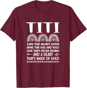 A Heart Of Gold | Titi Auntie Appreciation Titi Aunt T-Shirt - T-Shirt | Maroon