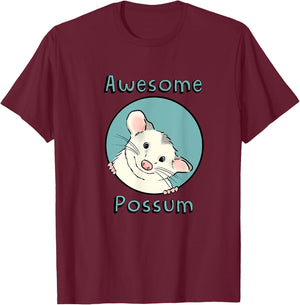 Awesome Possum, Cute Possum, Funny Possum, Opossum Lover T-Shirt - T-Shirt | Maroon