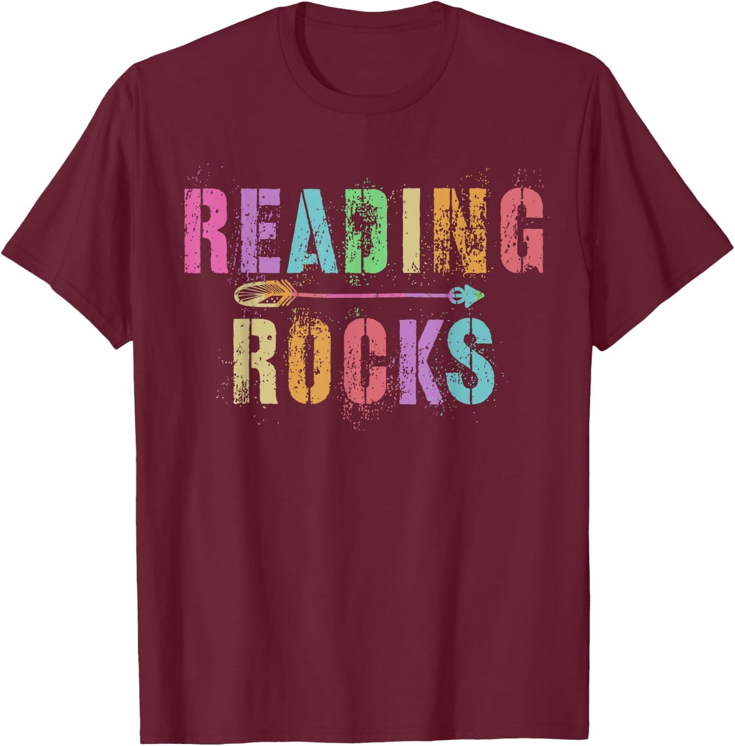 First Day Teacher Super Star Kinder Crew READING ROCKS Blue T-Shirt - T-Shirt | Maroon