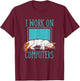 Funny Cats and Computers Laptop for pet lovers T-Shirt - T-Shirt | Maroon