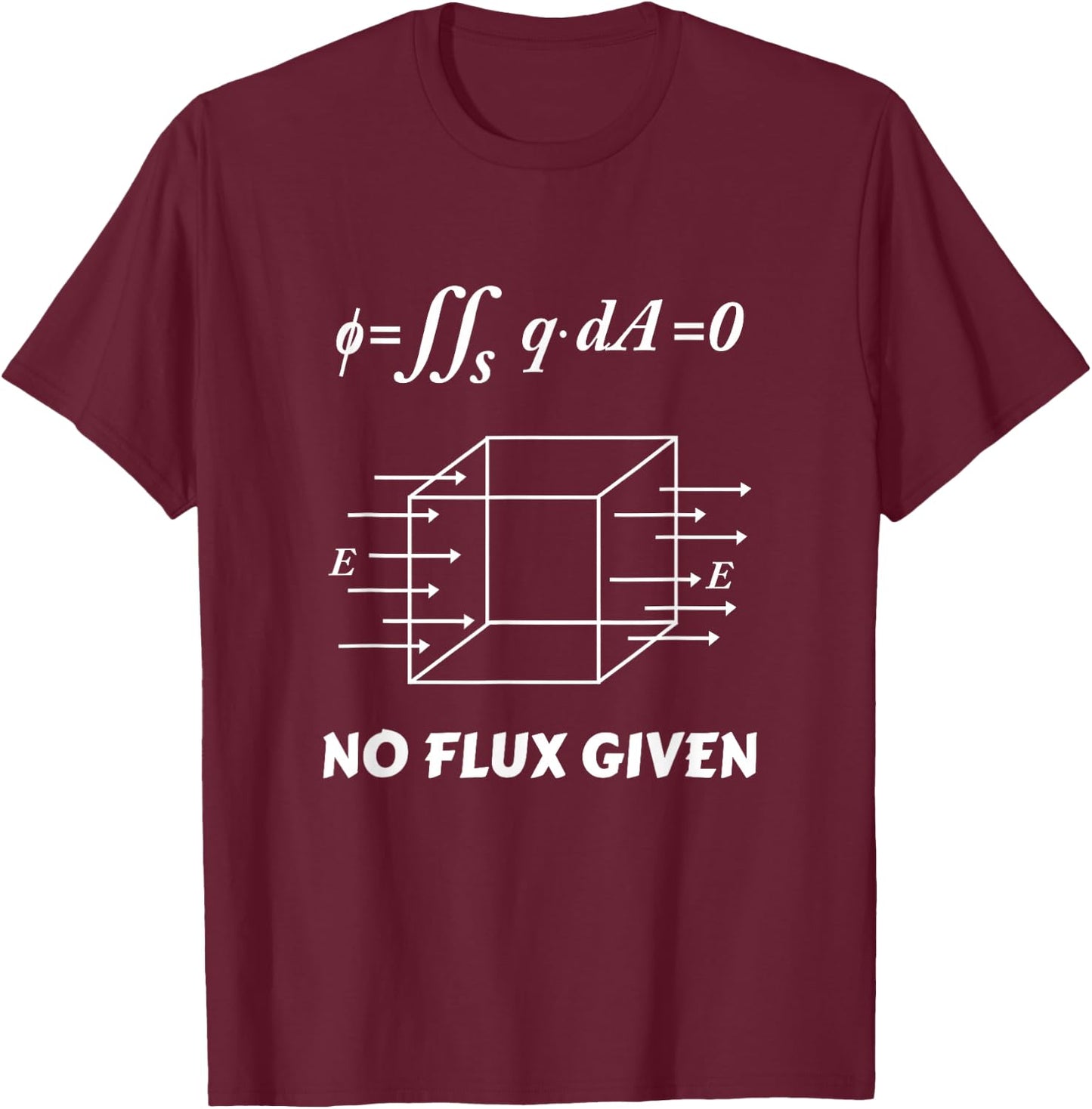 Physics Equation No Flux Given Physicist Science T-Shirt - T-Shirt | Maroon