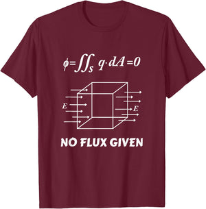 Physics Equation No Flux Given Physicist Science T-Shirt - T-Shirt | Maroon