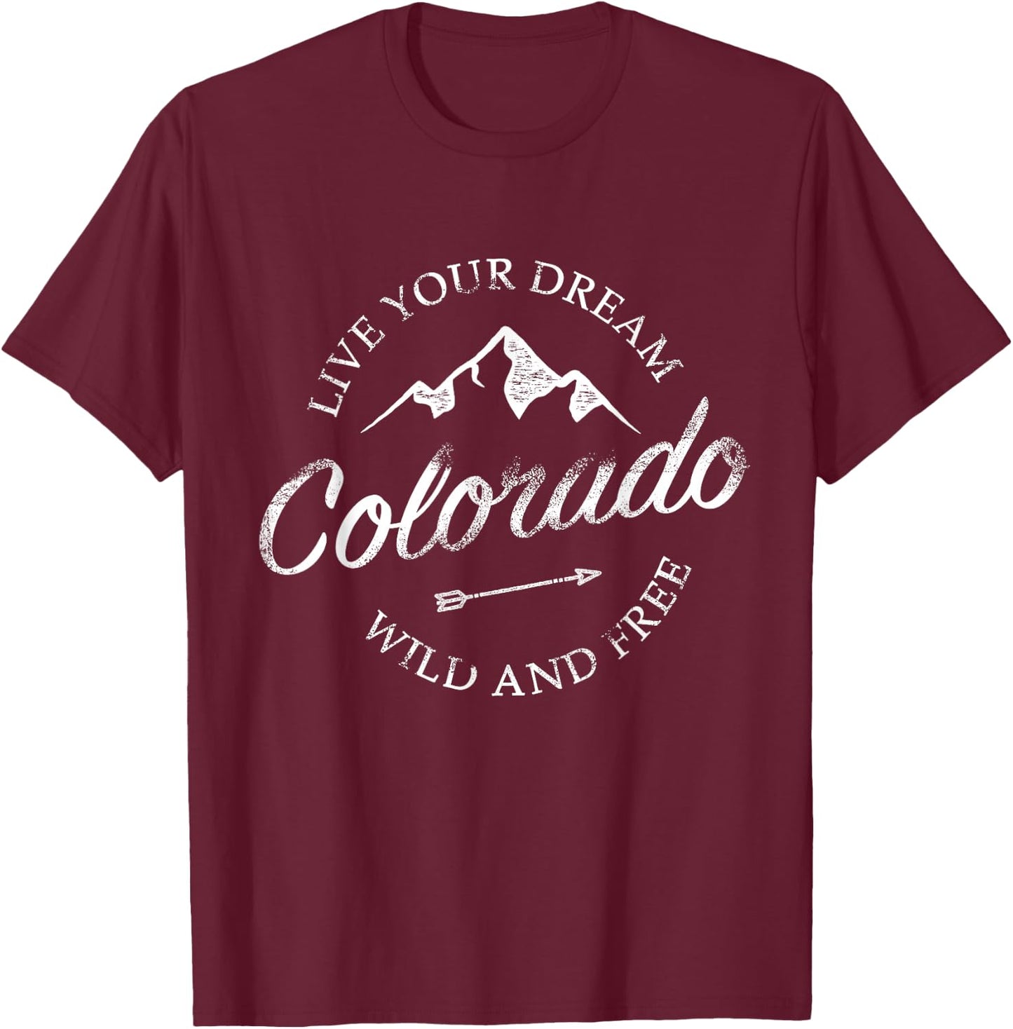 Colorado Mountains T-Shirt - T-Shirt | Maroon