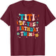 Titi of The Birthday Twins Boys Girls Party Retro Bday T-Shirt - T-Shirt | Maroon