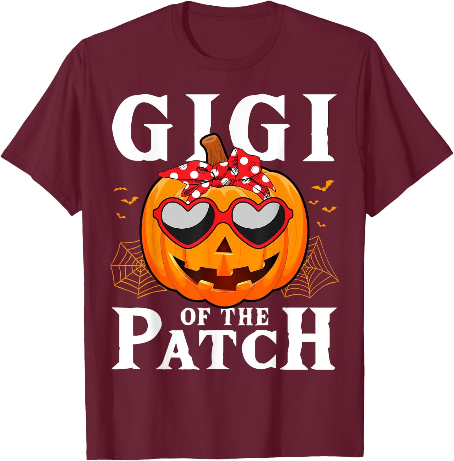 Pumpkin Gigi of The Patch Family Halloween Costume T-Shirt - T-Shirt | Maroon