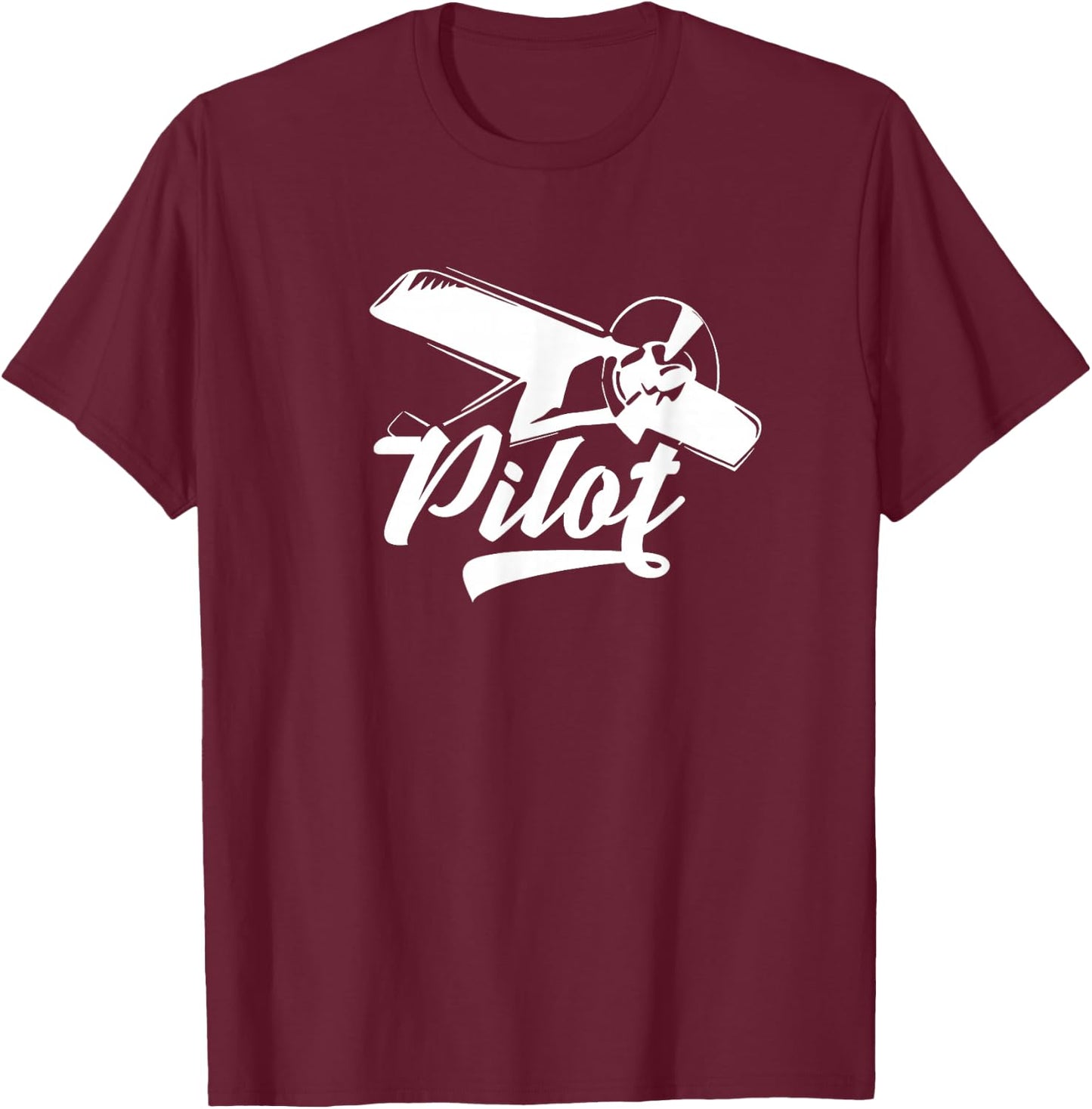 Pilot Aviator Fly Aircraft Airplane Plane T-Shirt - T-Shirt | Maroon