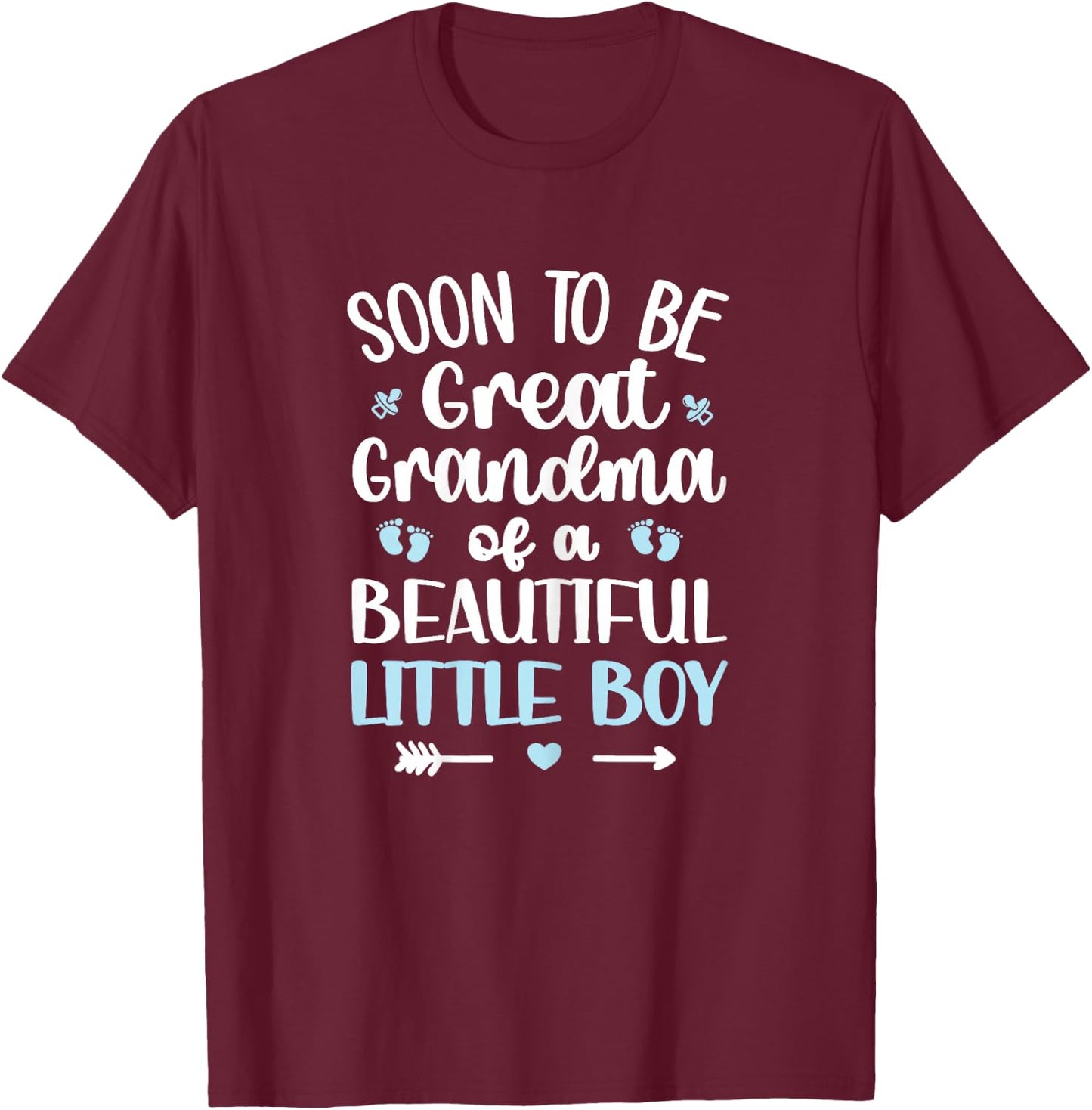 Soon To Be Great Grandma Of A Boy Future Great Grandma 2022 T-Shirt - T-Shirt | Maroon