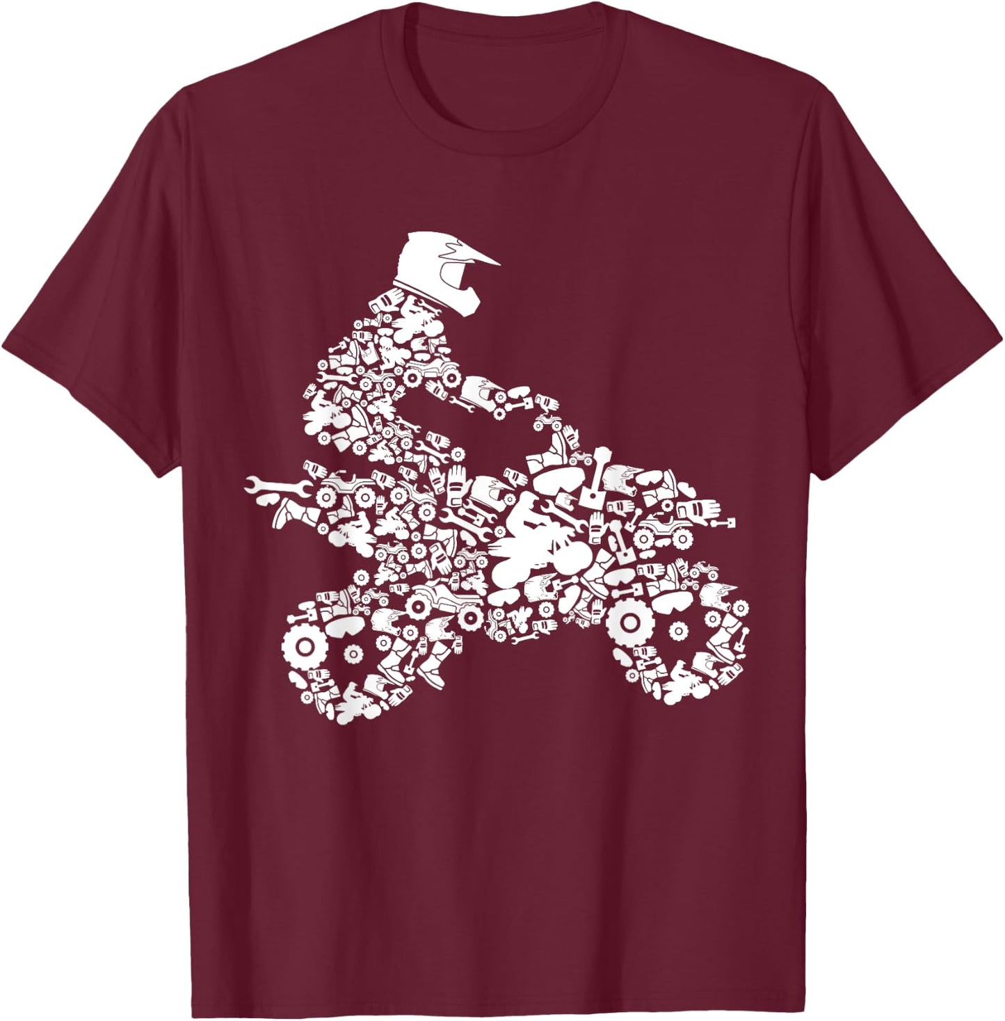 Quad Biker ATV 4 Wheeler Funny Quad Men Boys T-Shirt - T-Shirt | Maroon