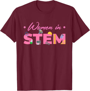 Women In STEM | Scientist Steminist | Technology Science T-Shirt - T-Shirt | Maroon